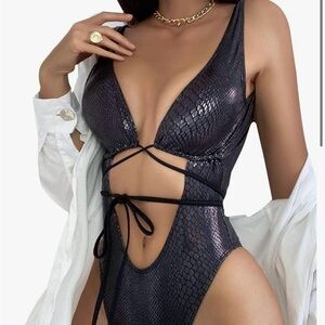 Snakeskin One Piece Swimsuit